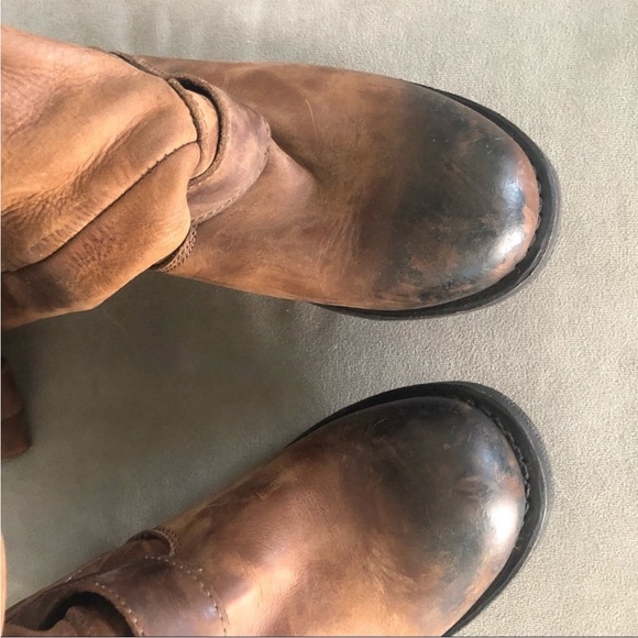 Brown distressed Leather Knee-High Boots size 8 - Picture 5 of 8